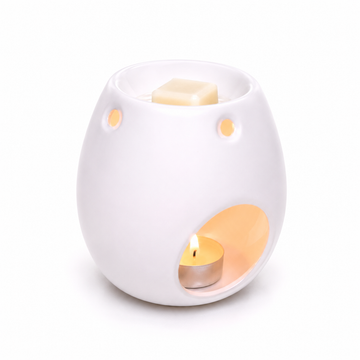 Duftlampe Glas – Weiss Frosted