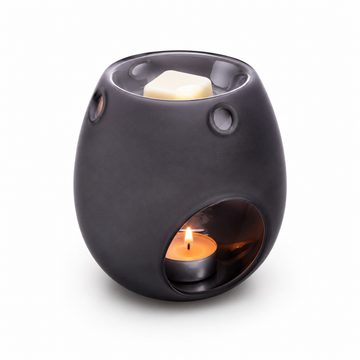 Duftlampe Glas – Schwarz Frosted