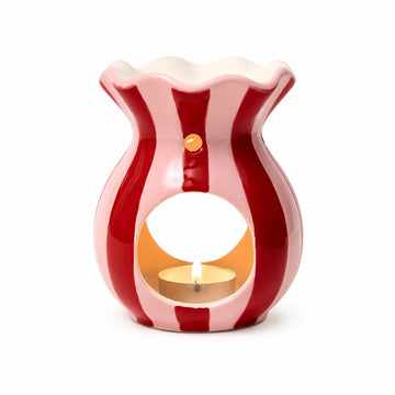 Duftlampe Keramik – Rot Rosa Gestreift