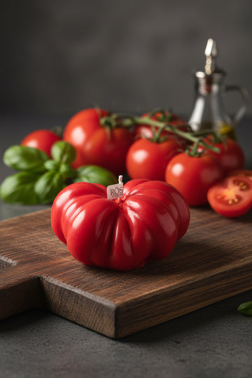 AROMA  DE TOMATE VELA CON FORMA DE TOMAE