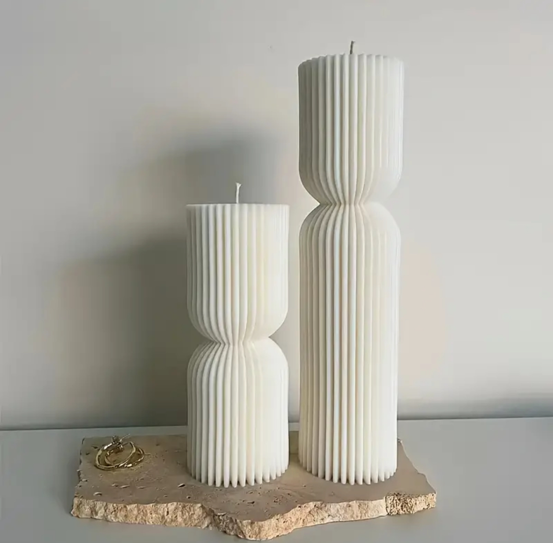 Set aus 2 Sojawachskerzen - Modell Keops