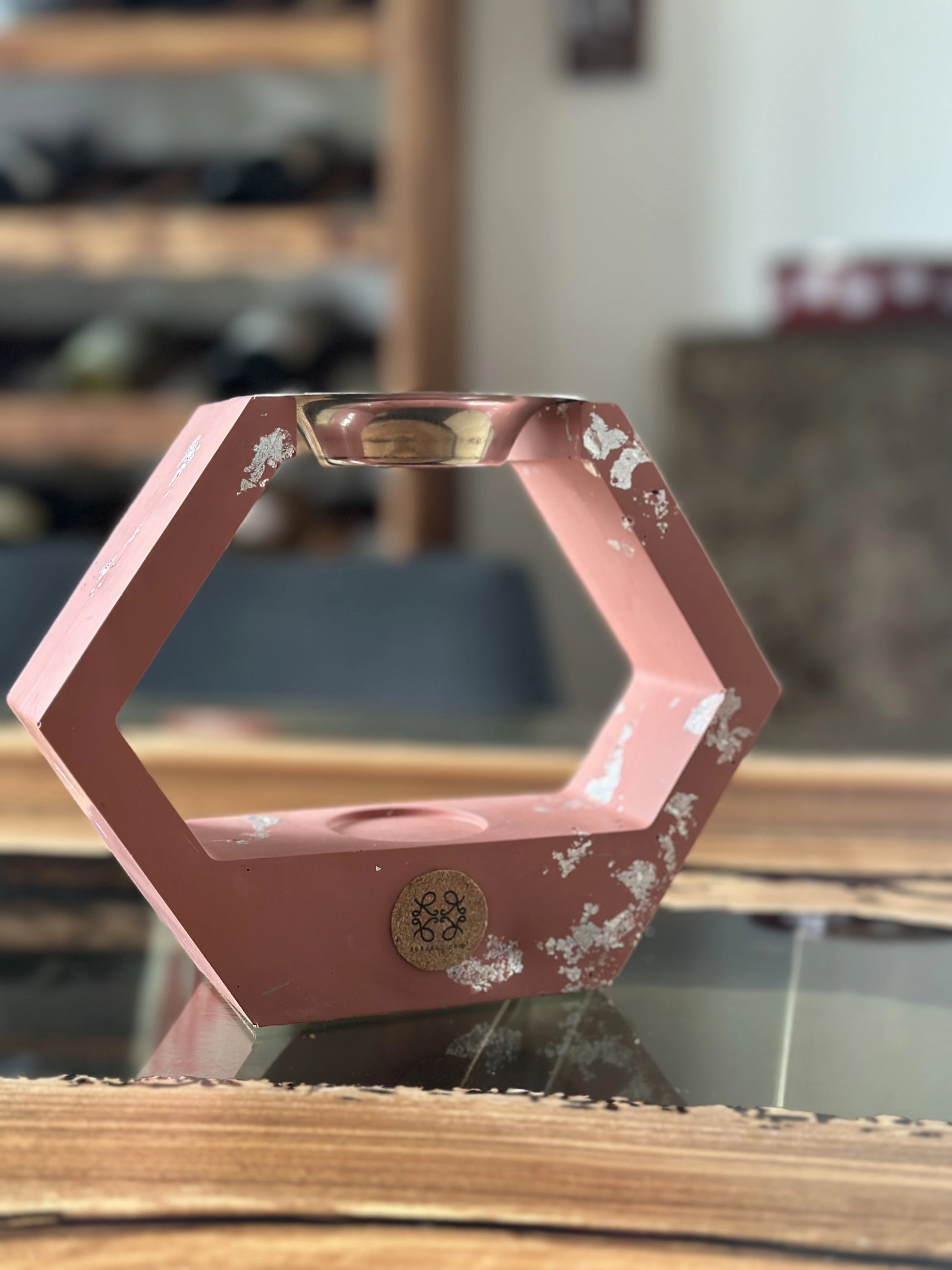 duftlampe pentagon-form braun